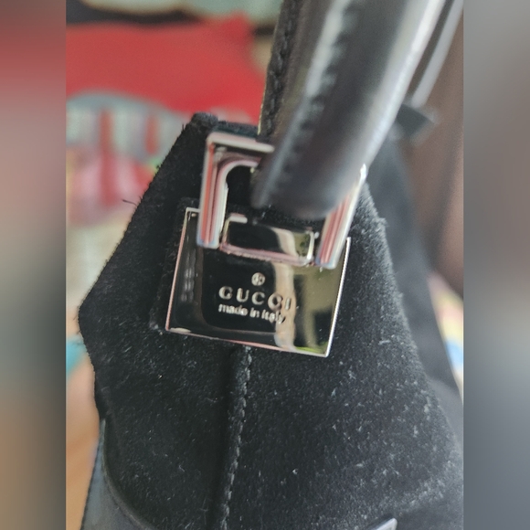Gucci Black Suede, Leather Shoulder Bag - Picture 5 of 16